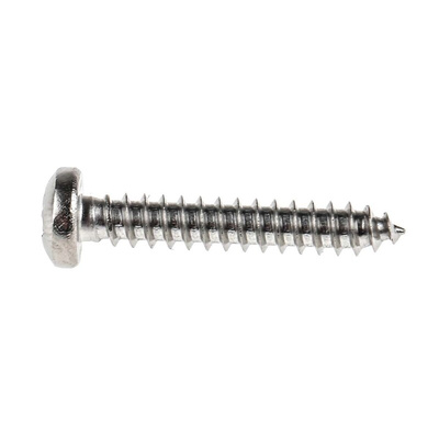 RS PRO Plain Stainless Steel Pan Head Self Tapping Screw, N°8 x 1in Long 25mm Long