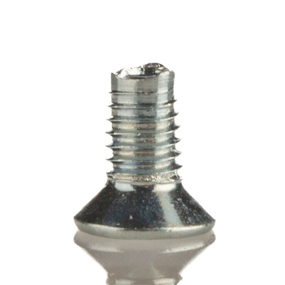 RS PRO Bright Zinc Plated, Clear Passivated Steel Countersunk Head Thread Forming Screw, M3 x 6mm Long