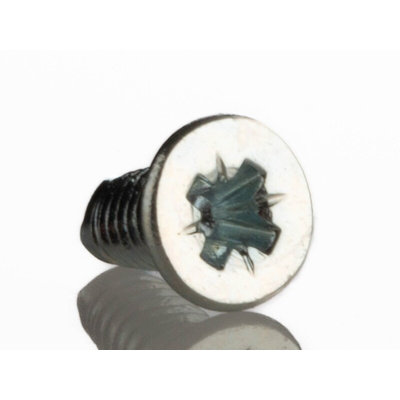 RS PRO Bright Zinc Plated, Clear Passivated Steel Countersunk Head Thread Forming Screw, M3 x 6mm Long