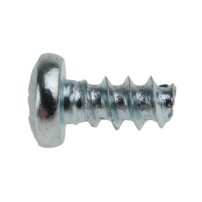 RS PRO Bright Zinc Plated, Clear Passivated Steel Pan Head Thread Forming Screw, N°4 x 6mm Long