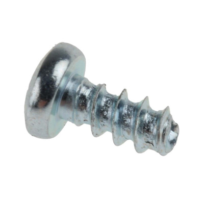 RS PRO Bright Zinc Plated, Clear Passivated Steel Pan Head Thread Forming Screw, N°4 x 6mm Long