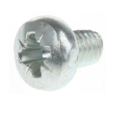 RS PRO Bright Zinc Plated, Clear Passivated Steel Pan Head Thread Forming Screw, M4 x 10mm Long