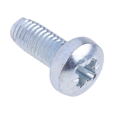 RS PRO Clear Passivated, Zinc Steel Pan Head Thread Forming Screw, M5 x 12mm Long