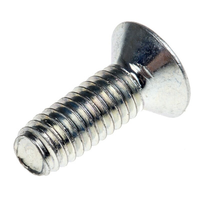 RS PRO Bright Zinc Plated, Clear Passivated Steel Countersunk Head Thread Forming Screw, M4 x 12mm Long