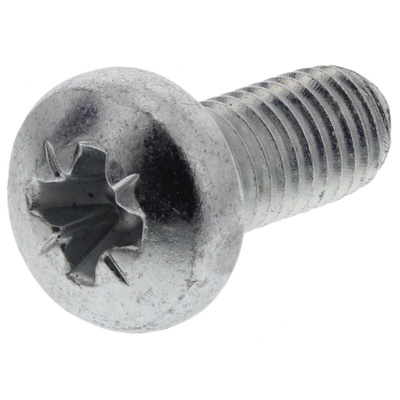 RS PRO Bright Zinc Plated, Clear Passivated Steel Pan Head Thread Forming Screw