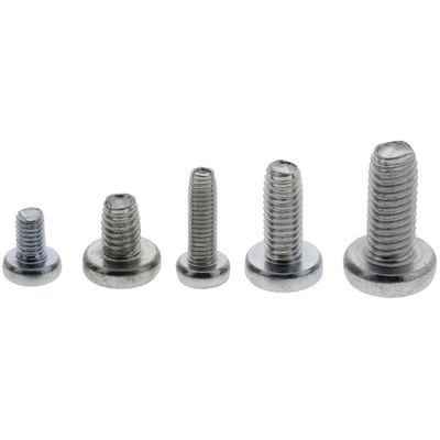 RS PRO Bright Zinc Plated, Clear Passivated Steel Pan Head Thread Forming Screw