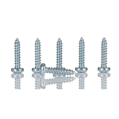 RS PRO Bright Zinc Plated Steel Pan Head Self Tapping Screw, N°N°4 x 1/2in Long 13mm Long