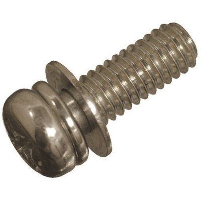 M4 x 10 mmmm Steel Pan Head Sems Screw, Plain Washer