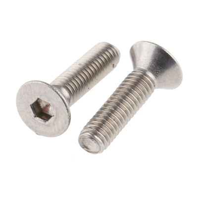 RS PRO Plain Stainless Steel Hex Socket Countersunk Screw, DIN 7991, M3 x 12mm