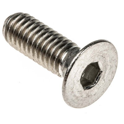 RS PRO Plain Stainless Steel Hex Socket Countersunk Screw, ISO 10642, M4 x 12mm