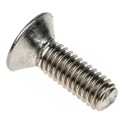 RS PRO Plain Stainless Steel Hex Socket Countersunk Screw, ISO 10642, M4 x 12mm