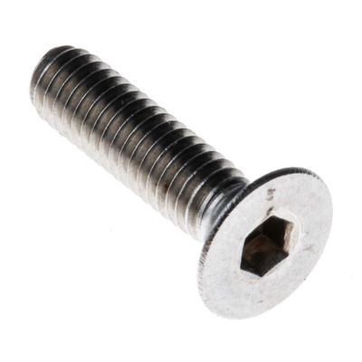 RS PRO Plain Stainless Steel Hex Socket Countersunk Screw, DIN 7991, M4 x 16mm