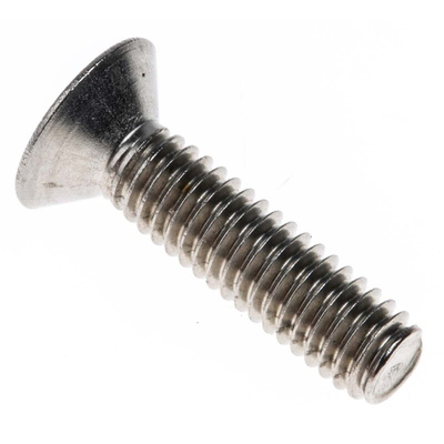 RS PRO Plain Stainless Steel Hex Socket Countersunk Screw, DIN 7991, M4 x 16mm