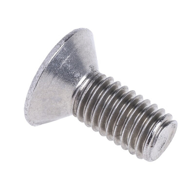 RS PRO Plain Stainless Steel Hex Socket Countersunk Screw, ISO 10642, M5 x 12mm