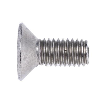 RS PRO Plain Stainless Steel Hex Socket Countersunk Screw, ISO 10642, M5 x 12mm