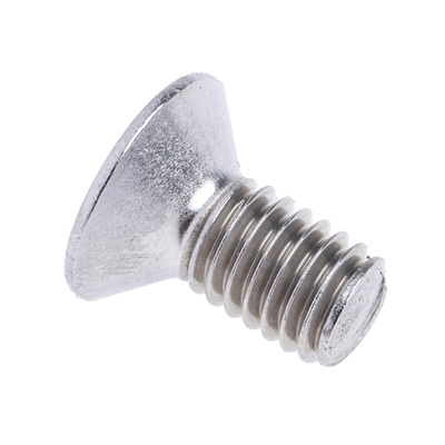 RS PRO Plain Stainless Steel Hex Socket Countersunk Screw, ISO 10642, M6 x 12mm