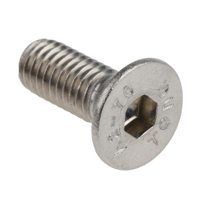 RS PRO Plain Stainless Steel Hex Socket Countersunk Screw, ISO 10642, M6 x 16mm