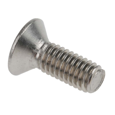 RS PRO Plain Stainless Steel Hex Socket Countersunk Screw, ISO 10642, M6 x 16mm