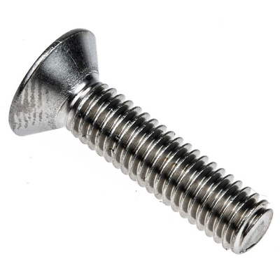 RS PRO Plain Stainless Steel Hex Socket Countersunk Screw, DIN 7991, M6 x 25mm