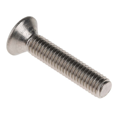 RS PRO Plain Stainless Steel Hex Socket Countersunk Screw, ISO 10642, M6 x 30mm