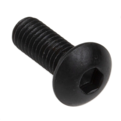 RS PRO Black, Self-Colour Steel Hex Socket Button Screw, ISO 7380, M3 x 8mm