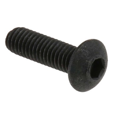 RS PRO Black, Self-Colour Steel Hex Socket Button Screw, ISO 7380, M3 x 10mm