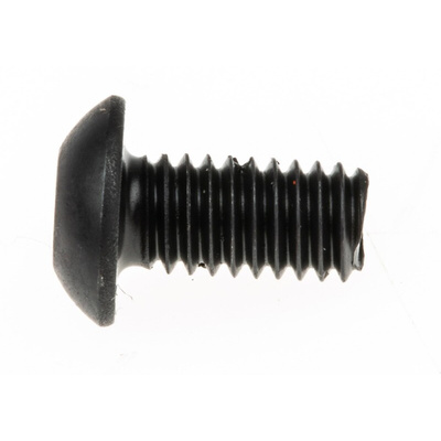 RS PRO Black, Self-Colour Steel Hex Socket Button Screw, ISO 7380, M4 x 8mm