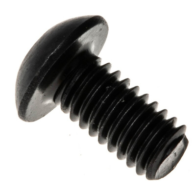 RS PRO Black, Self-Colour Steel Hex Socket Button Screw, ISO 7380, M4 x 8mm