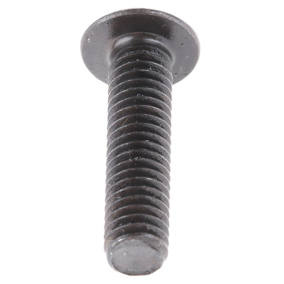 RS PRO Black, Self-Colour Steel Hex Socket Button Screw, ISO 7380, M4 x 16mm