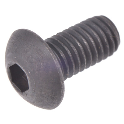RS PRO Black, Self-Colour Steel Hex Socket Button Screw, ISO 7380, M5 x 10mm