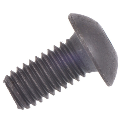 RS PRO Black, Self-Colour Steel Hex Socket Button Screw, ISO 7380, M5 x 10mm