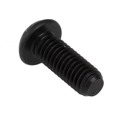RS PRO Black, Self-Colour Steel Hex Socket Button Screw, ISO 7380, M6 x 16mm
