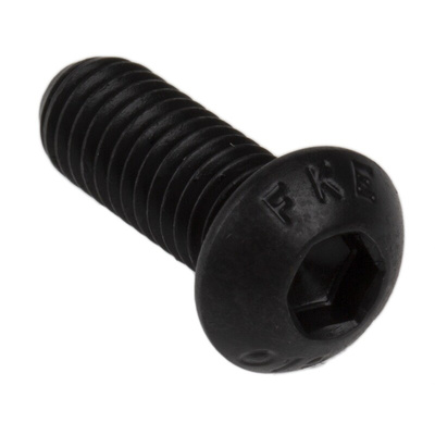 RS PRO Black, Self-Colour Steel Hex Socket Button Screw, ISO 7380, M6 x 16mm