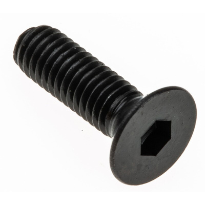 RS PRO M3 x 10mm Hex Socket Countersunk Screw Black, Self-Colour Steel