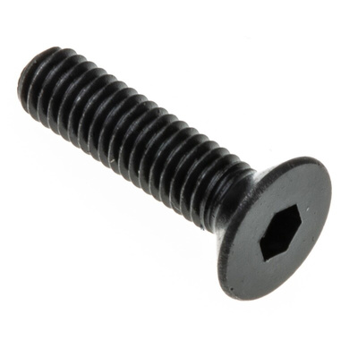 RS PRO M3 x 12mm Hex Socket Countersunk Screw Black, Self-Colour Steel