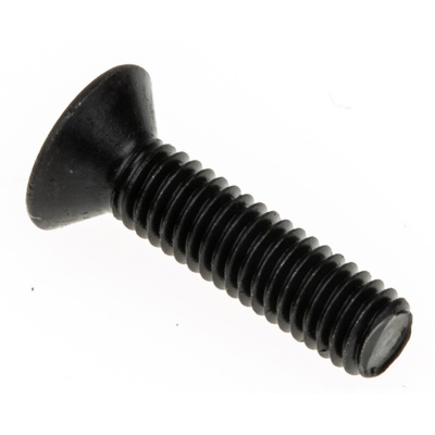 RS PRO M3 x 12mm Hex Socket Countersunk Screw Black, Self-Colour Steel