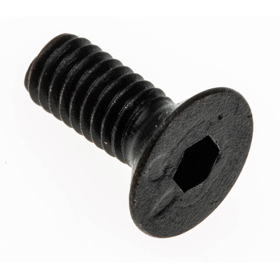 RS PRO M4 x 10mm Hex Socket Countersunk Screw Black, Self-Colour Steel