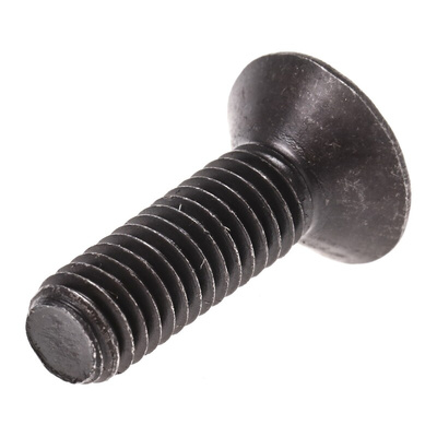 RS PRO M6 x 20mm Hex Socket Countersunk Screw Black, Self-Colour Steel