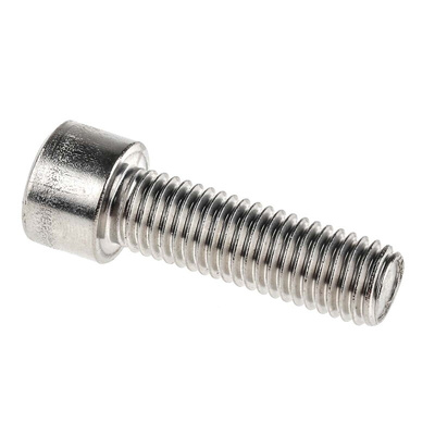 RS PRO M12 x 40mm Hex Socket Cap Screw Plain Stainless Steel