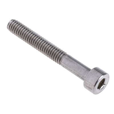 RS PRO M4 x 30mm Hex Socket Cap Screw Plain Stainless Steel