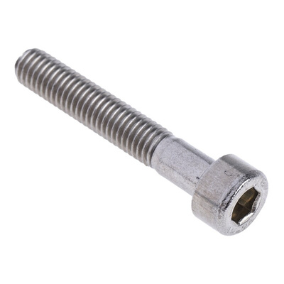 RS PRO M5 x 30mm Hex Socket Cap Screw Plain Stainless Steel