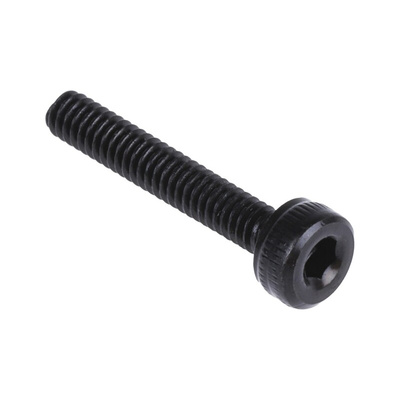 RS PRO Black, Self-Colour Steel Hex Socket Cap Screw, DIN 912, M2 x 12mm