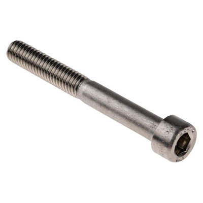 RS PRO M6 x 50mm Hex Socket Cap Screw Plain Stainless Steel