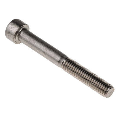 RS PRO M6 x 50mm Hex Socket Cap Screw Plain Stainless Steel