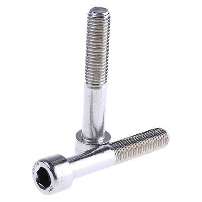 RS PRO M10 x 60mm Hex Socket Cap Screw Plain Stainless Steel