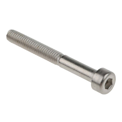 RS PRO Plain Stainless Steel Hex Socket Cap Screw, DIN 912, M4 x 35mm