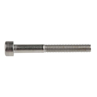 RS PRO Plain Stainless Steel Hex Socket Cap Screw, DIN 912, M4 x 35mm