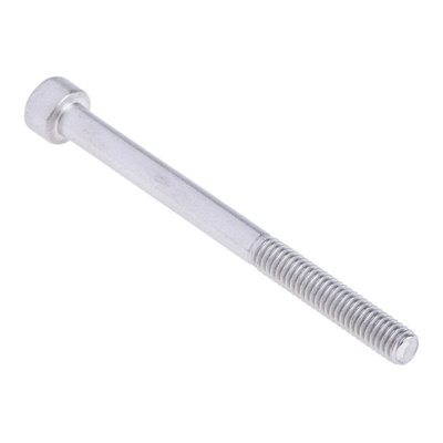 RS PRO Plain Stainless Steel Hex Socket Cap Screw, DIN 912, M4 x 50mm