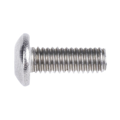 RS PRO M3 x 8mm Hex Socket Button Screw Plain Stainless Steel