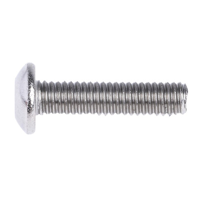 RS PRO M3 x 12mm Hex Socket Button Screw Plain Stainless Steel
